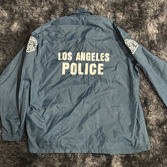 Blue Police Windbreaker Jacket (costume) - Picture 3 of 3